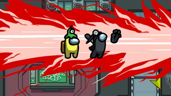 Best imposter games like among us - Among Us screenshot showing red getting stabbed by yellow
