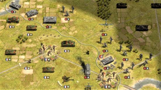 Order of Battle WW2 Allies Defiant review screenshot showing french and german units