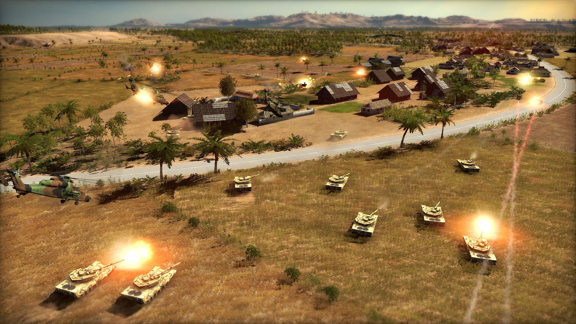 Best RTS games on PC - Tanks on a field in Wargame: Red Dragon