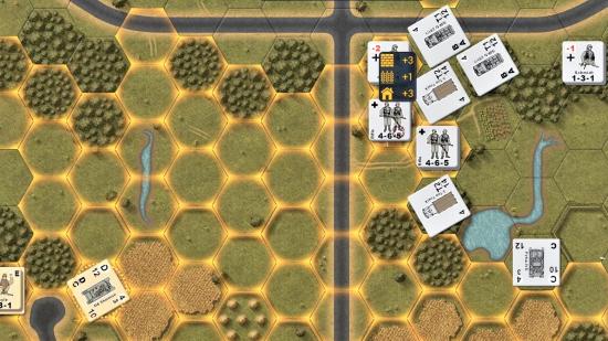 Valor and Victory WW2 wargame pc reveal main image showing unit counters and glowing hex borders