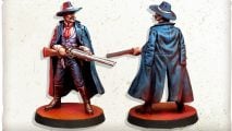 Zombicide Undead or Alive miniatures game Kickstarter launch photo showing Doc Holliday model painted