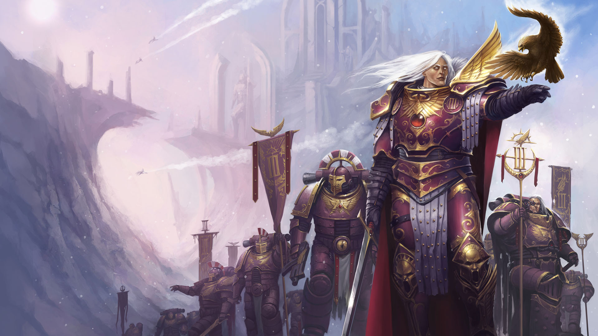 Warhammer artwork showing Fulgrim, Primarch of the Emperor