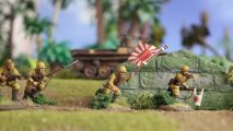 A miniature Japanese soldier from Warlord Games' Bolt Action starter set Island Invasion