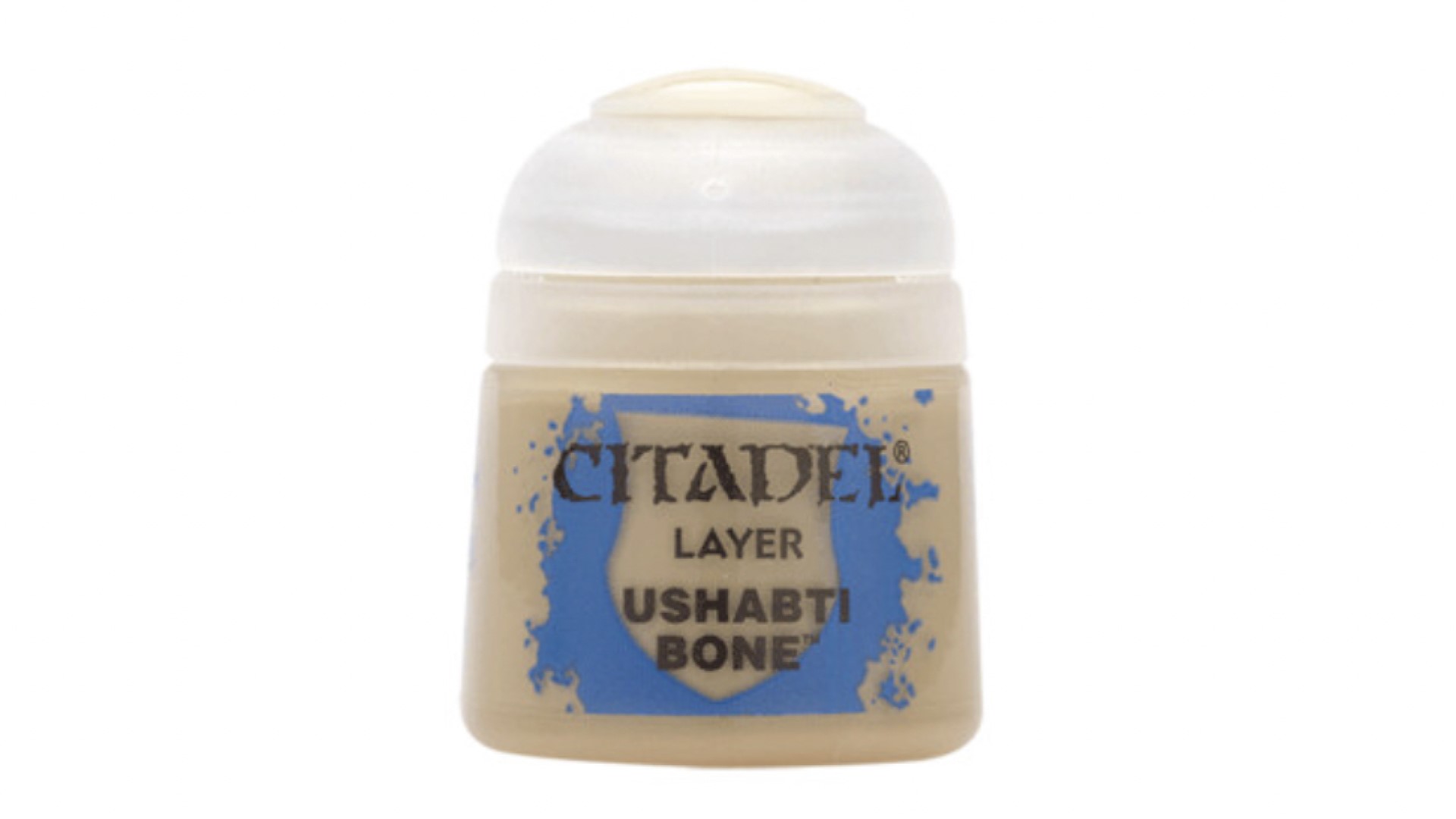 Best paints for miniatures - Photo of a pot of Citadel's Ushabti Bone layer paint