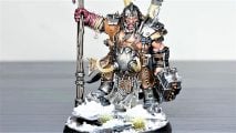 Photo by the author of an Ogor Mawtribes model using Citadel Valhallan Blizzard texture paint
