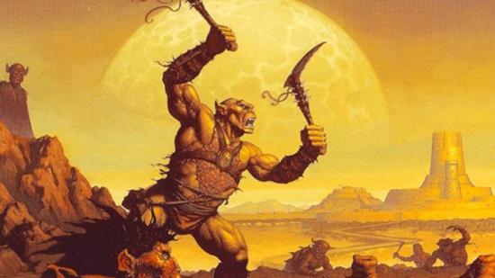 An Orc on the cover of classic D&D book Dark Sun