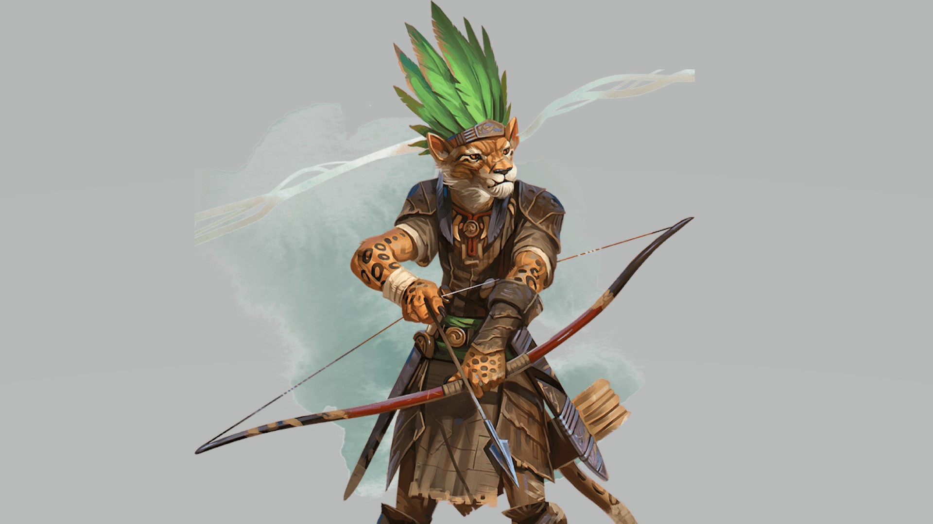 DnD Rogue 5e - Wizards of the Coast artwork showing a Tabaxi scout rogue with a bow