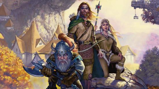 Three adventurers on the cover of Dragonlance, a potential D&D videogame