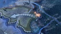 Military divisions in Hearts of Iron 4 fighting across a border