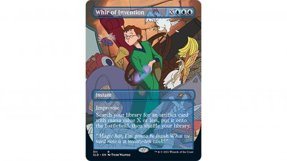 Magic The Gathering D&D cartoon Secret Lair card art for the card Whir of Invention