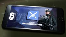 The Rainbow Six Siege board game phone app showing an armed operator