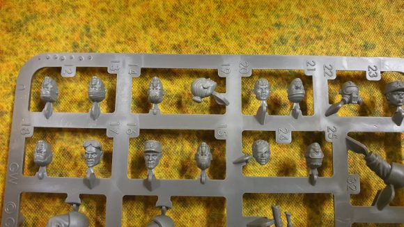 Photo of the new upgrade sprue heads of the new Warhammer 40K Cadian Shock Troops kit