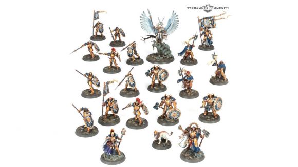 Warhammer Community photo of the painted Stormcast models from Age of Sigmar Dominion