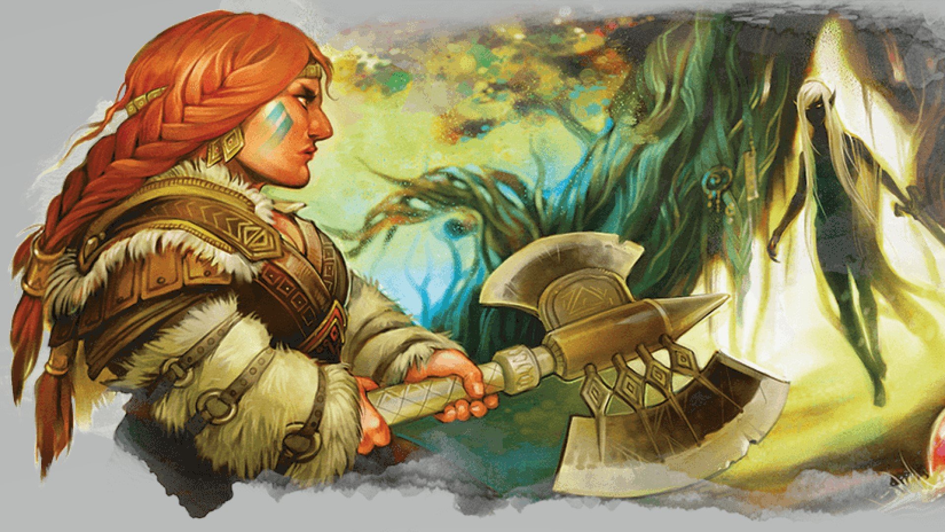 DnD Barbarian 5E class guide - Wizards of the Coast artwork showing a female dwarf barbarian character
