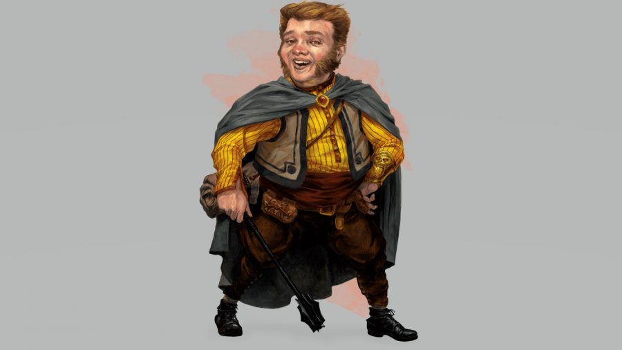 DnD Barbarian 5E class guide - Wizards of the Coast artwork showing a halfling with a mace