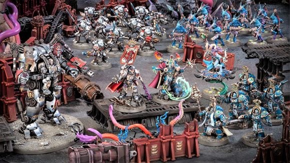 Warhammer 40k Hexfire Battlebox release date Warhammer Community photo showing all the hexfire models on tabletop