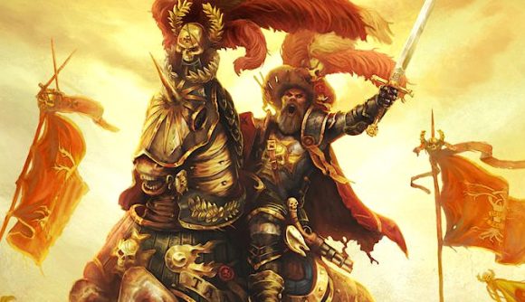 Warhammer Fantasy Old World Elector Counts a knight riding a horse into battle
