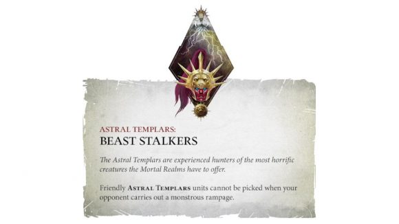 Age of Sigmar Stormcast Eternals beast stalkers rules sheet