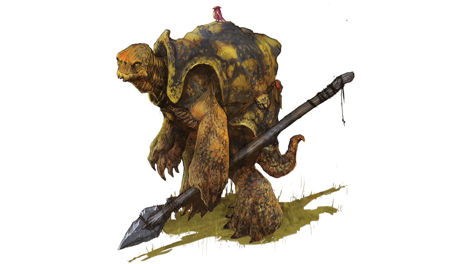DnD Monk 5E - Wizards of the Coast art of a Tortle carrying a spear