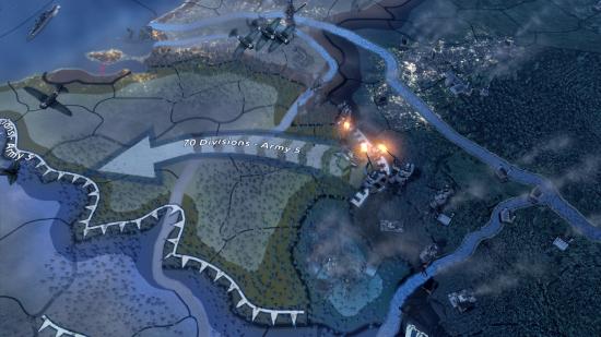 Hearts of Iron 4 DLC soldiers fighting over a border