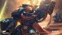 Magic the Gathering Warhammer 40k crossover art Space Marine captain shouting