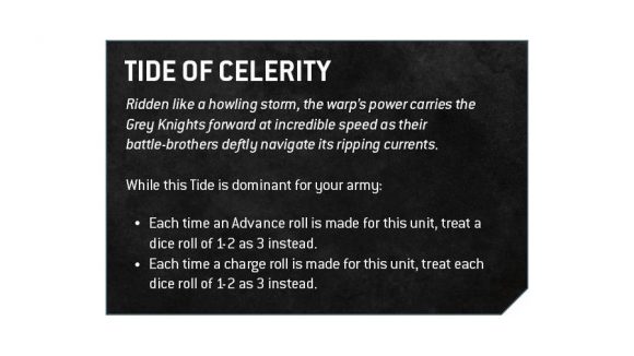 Warhammer 40k Grey Knights codex Tide of Celerity