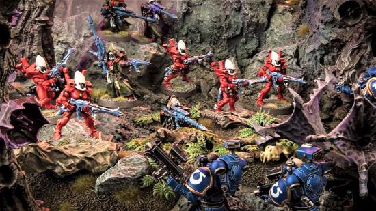 Warhammer 40k Kill Team 2.0 new releases roadmap warhammer community photo showing Eldar Guardians fighting Space Marines