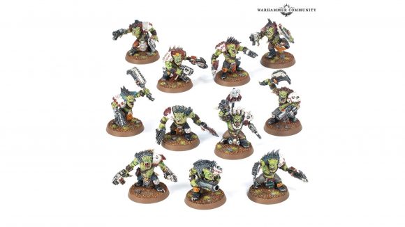 Warhammer 40k Orks codex 9th edition pre-orders Warhammer Community photo showing the new Beast Snagga Boyz models