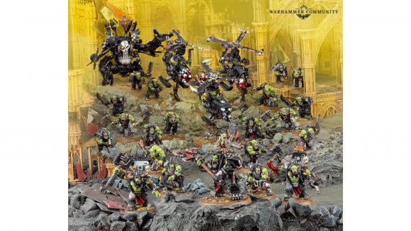 Warhammer 40k Orks codex 9th edition pre-orders Warhammer Community photo showing the models from the new Orks Combat Patrol box