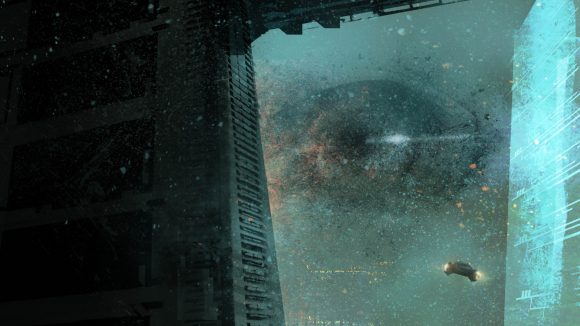 Blade Runner RPG artwork showing a cityscape