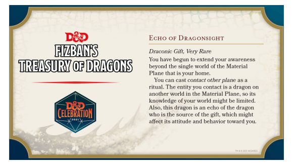 D&D Fizban's Treasury of Dragons draconic gift