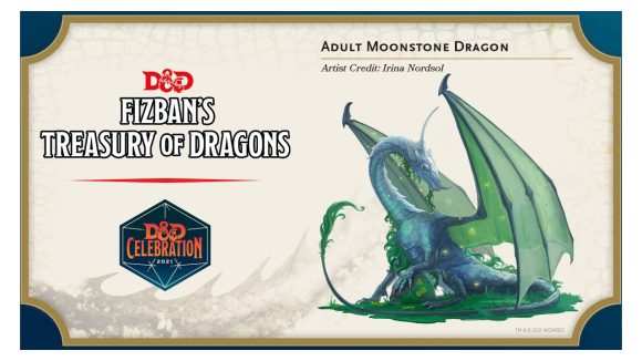 D&D Fizban's Treasury of Dragons Moonstone Dragon artwork