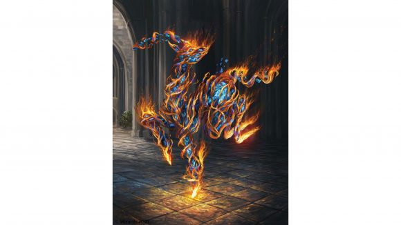 D&D Strixhaven: A Curriculum of Chaos preview - Wizards artwork showing the Art Elemental, mascot of Primari College