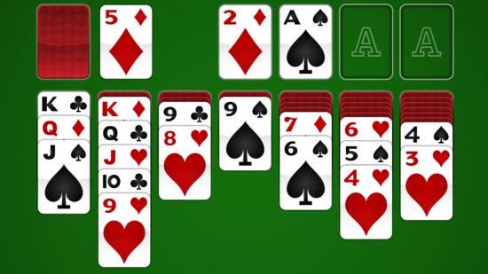 Free card games online a game of solitaire laid out on a table