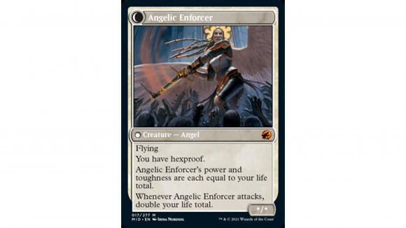 Magic: The Gathering Innistrad: Midnight Hunt best spoilers 09/02/21 - full card image for Angelic Enforcer