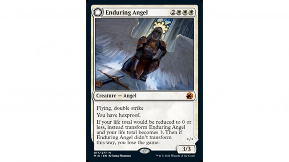 Magic: The Gathering Innistrad: Midnight Hunt best spoilers 09/02/21 - full card image for Enduring Angel