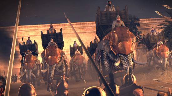Total War: Rome The Board Game expansions army packs war elephants riding into battle