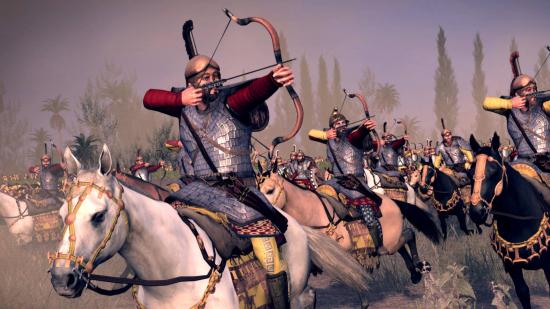 Total War: ROME: Board Game a cavalry archer firing a bow