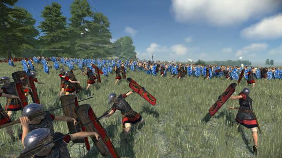 Total War: Rome: The Board Game solo mode Roman soldiers throwing javelins