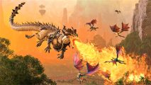 Total War: Warhammer 3 release date a Cathay dragon flying through the air
