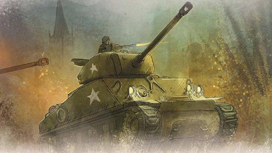 Undaunted: Reinforcements cover art showing a Sherman tank