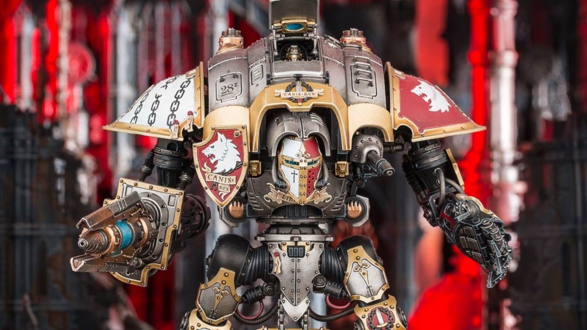 Warhammer 40k Imperial Knights army guide - Warhammer Community photo showing the model for Imperial Knight Canis Rex
