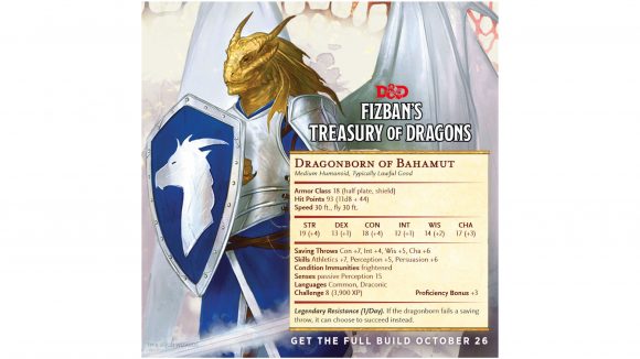 D&D Bahamut Dragonborn Champion stat block