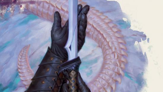 Dungeons and Dragons Fizban's Treasury of Dragons preview a magical sword and a dragon's tail