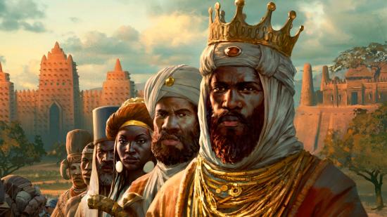 Europa Universalis 4 Origins DLC a row of kings outside of an African fortress