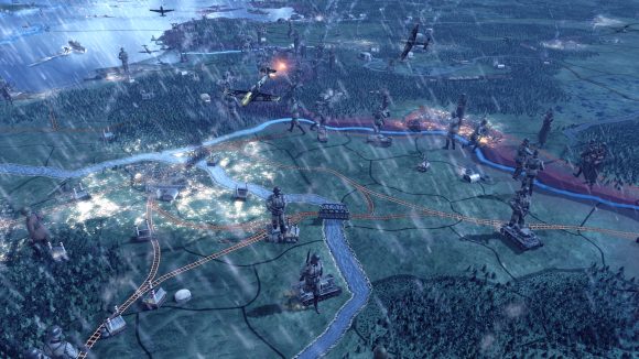 Hearts of Iron 4 DLC No Step Back several armies standing across Europe in the rain
