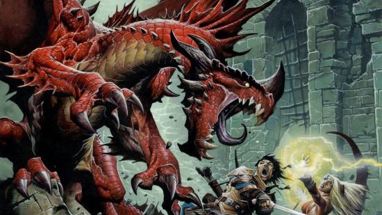 Pathfinder Nexus a dragon fighting a pair of adventurers