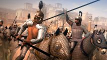 Total War: ROME: The Board Game cavalry charging into combat