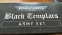 Warhammer 40k Black Templars Army Set review - author photo of the Black Templars Army Set logo text on the box