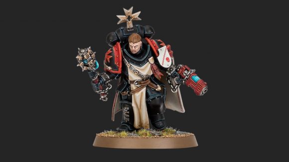 Warhammer 40k Black Templars new models reveal - Warhammer Community photo showing a new Sword Brother model carrying a plasma pistol and power mace